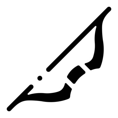 Silah ikonu, vektör illüstrasyonu. uzun yay