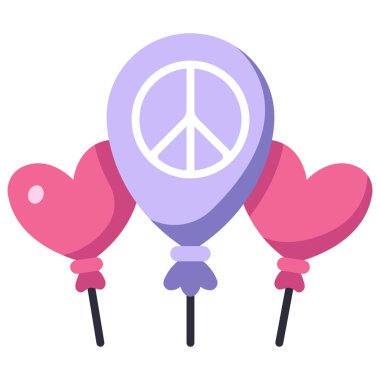 Barış kavramsal ikonu, vektör illüstrasyonu. Barış balonları