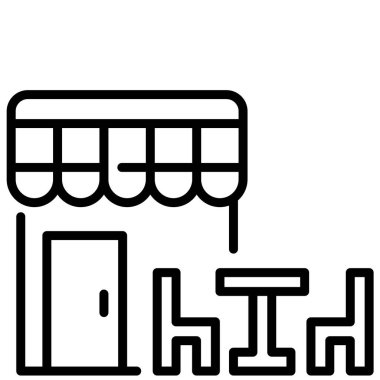 Restoran ve yemek ikonu, vektör çizimi. restoran ve masa