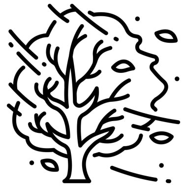 Sezon kavramsal ikonu, vektör illüstrasyonu. ağaç rüzgarı