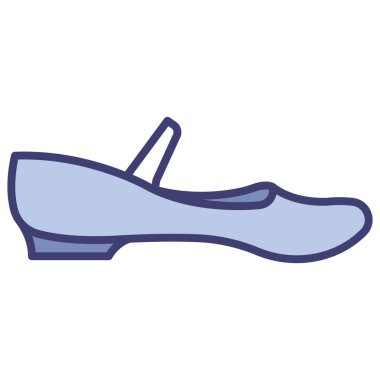 Şık kıyafet ve aksesuar ikonu, vektör illüstrasyonu. Kadın ayakkabısı