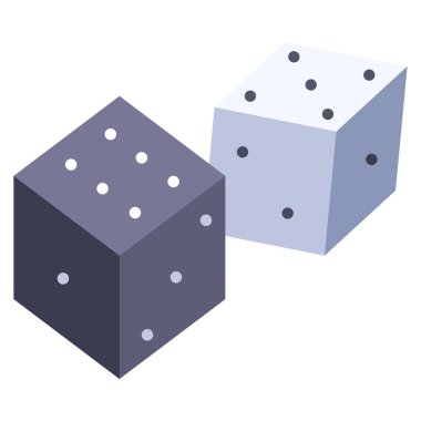 Kumar ikonu, vektör çizimi. zarlar