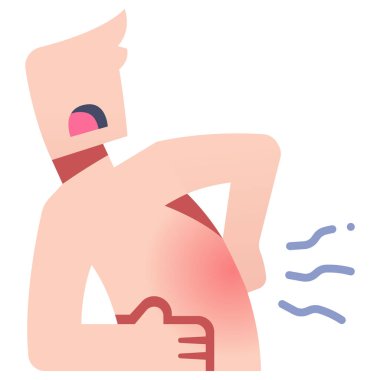 Hastalık ve yaralanma ikonu, vektör çizimi. sırtımda kronik ağrı