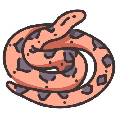 Amazon Konsepti 'nin Hayatı. Vahşi yaşam vektör illüstrasyonu, bushmaster