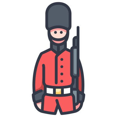 İngiltere kavramsal ikonu, vektör illüstrasyonu. Kraliyet muhafızları İngiltere 