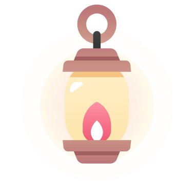 Korku ve Cadılar Bayramı ikonu, vektör illüstrasyonu. fener