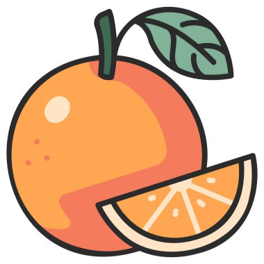 Taze organik gıda ikonu, vektör çizimi. turuncu