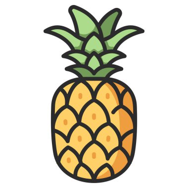 meyve ikonu. Vektör çizimi. ananas