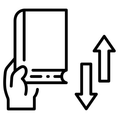 Kitap ikonu, vektör illüstrasyonunu ödünç al. ödünç kitap