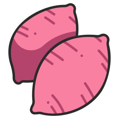 Sebze ikonu. Vektör çizimi. Tatlı patates.