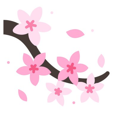 Japonya kavramsal ikonu, vektör illüstrasyonu. kiraz çiçekleri