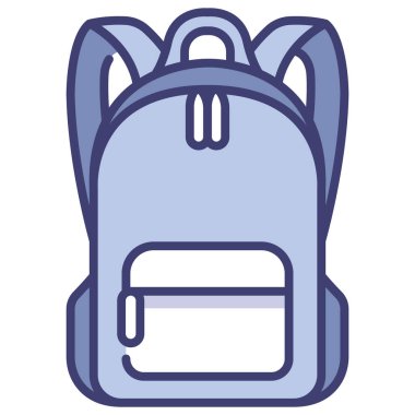 Şık kıyafet ve aksesuar ikonu, vektör illüstrasyonu. sırt çantası