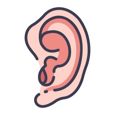 İnsan vücudu ikonu, vektör çizimi. kulak