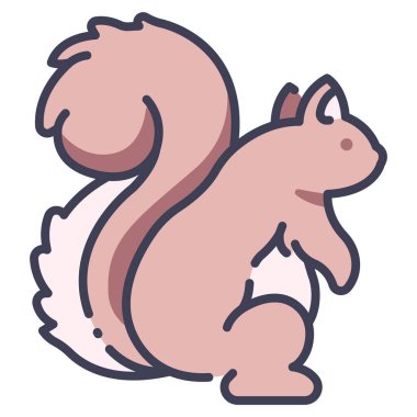 Bahçe ikonu, vektör illüstrasyonu. sincap