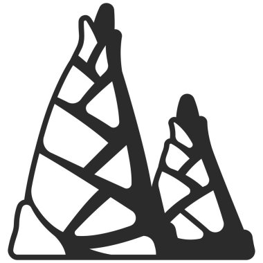 Taze organik gıda ikonu, vektör çizimi. Bambu filizleri 