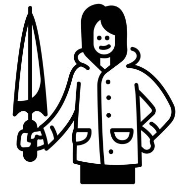 Sezon kavramsal ikonu, vektör illüstrasyonu. Yağmurlu giysiler