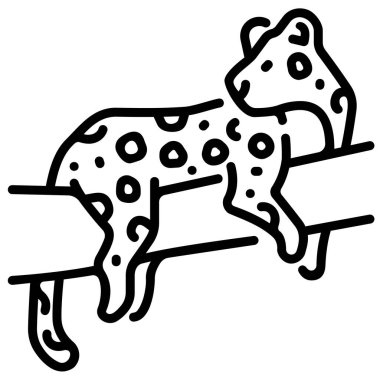 Amazon Konsepti 'nin Hayatı. Vahşi yaşam vektör illüstrasyonu, jaguar