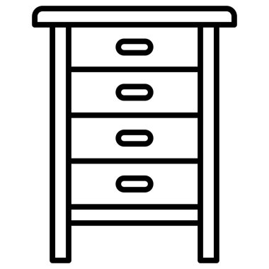 İç tasarım ikonu, vektör illüstrasyonu. Çekmeceler