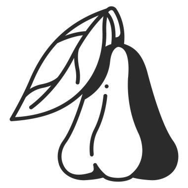 Taze organik gıda ikonu, vektör çizimi. Gül elması