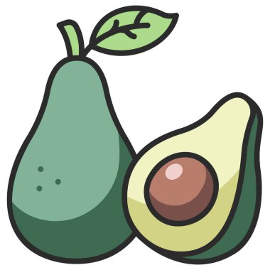 meyve ikonu. Vektör çizimi. avokado
