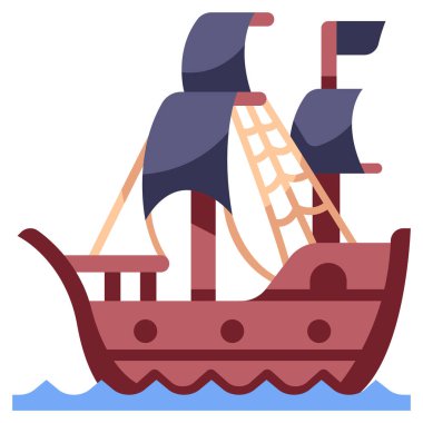 Korsan konsept ikonu, vektör illüstrasyonu. korsan gemisi