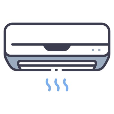 İç tasarım ikonu, vektör illüstrasyonu. Klima.