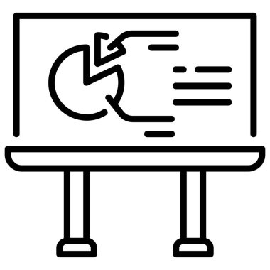 Ofis simgesi, vektör illüstrasyonu. beyaz tahta