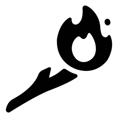 Oyun ui ögesi simgesi, vektör illüstrasyonu. Meşale