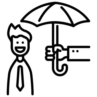 Sigorta konsepti ikonu, vektör illüstrasyonu. yaşam