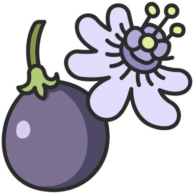 meyve ikonu. Vektör çizimi. Çarkıfelek ağacı