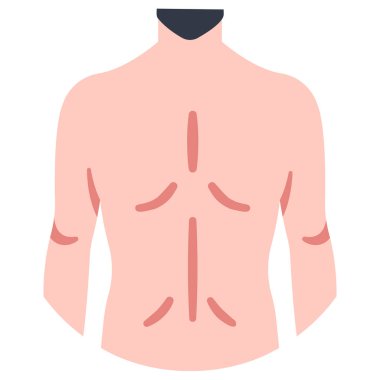 İnsan vücudu ikonu, vektör çizimi. geri erkek