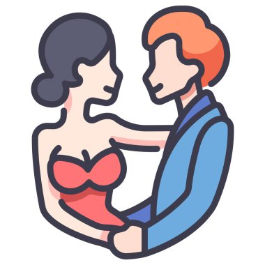 Film ikonu, vektör illüstrasyonu. aşk