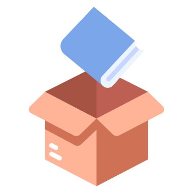 Kitap ikonu, vektör illüstrasyonunu ödünç al. Kitap dağıtıyorum.