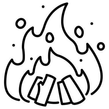 Sezon kavramsal ikonu, vektör illüstrasyonu. şenlik ateşi