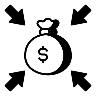 finansal düz vektör simgesi, yatırım konsepti, fon