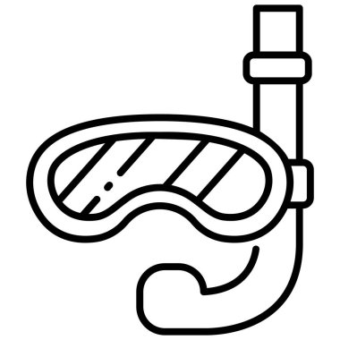 Sezon kavramsal ikonu, vektör illüstrasyonu. Tüplü dalış