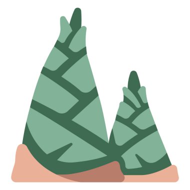 Taze organik gıda ikonu, vektör çizimi. Bambu filizleri