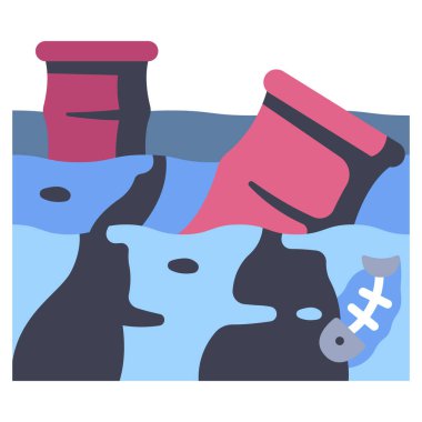 Kirlilik kavramsal ikonu, vektör illüstrasyonu. Okyanus yağı