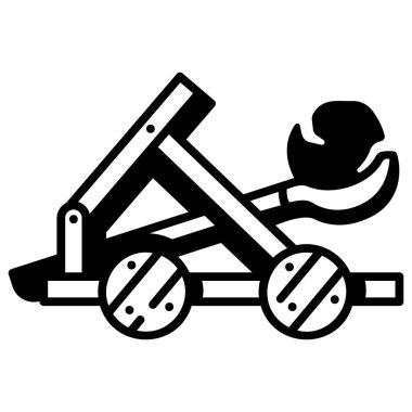 Ortaçağ ikonu, vektör illüstrasyonu. mancınık