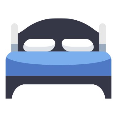 İç tasarım ikonu, vektör illüstrasyonu. yatak