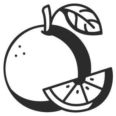 meyve ikonu. Vektör çizimi. portakal