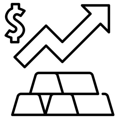 Ekonomik ve COVID-19 kavramsal ikon, vektör illüstrasyonu. altın fiyatları yükseliyor