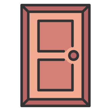 Bina ve inşaat mühendisliği ikonu, vektör çizimi. kapı