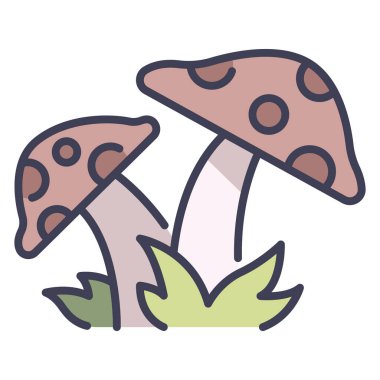 Bahçe ikonu, vektör illüstrasyonu. mantarlar