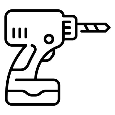 Bina ve inşaat mühendisliği ikonu, vektör çizimi. sondajcı