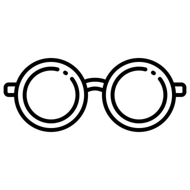 Şık kıyafet ve aksesuar ikonu, vektör illüstrasyonu. Gözlükler