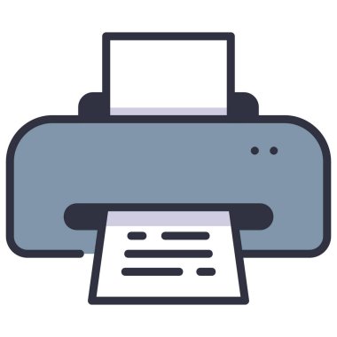 Ofis simgesi, vektör illüstrasyonu. yazıcı