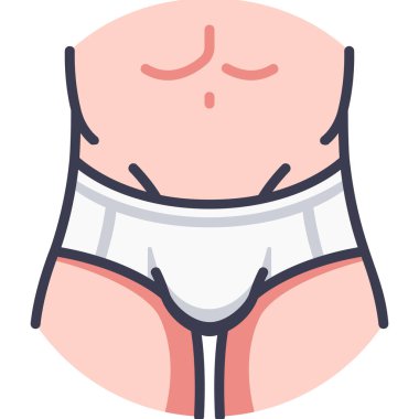 İnsan vücudu ikonu, vektör çizimi. Beli erkek.