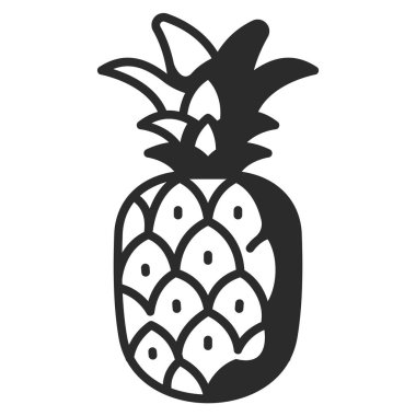 meyve ikonu. Vektör çizimi. ananas