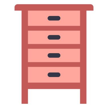 İç tasarım ikonu, vektör illüstrasyonu. Çekmeceler